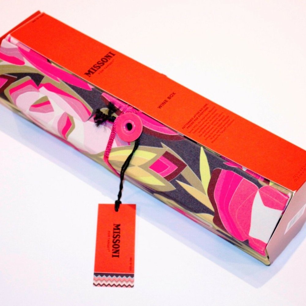 MISSONI for TARGET Floral WINE Carrier TIE Gift BOX Iconic